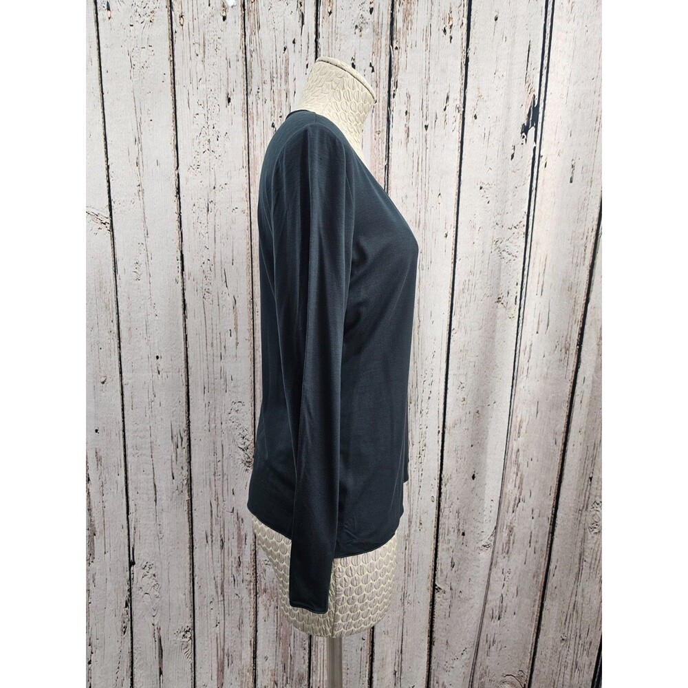 Armani Collezioni Charcoal Gray‎ Long Sleeve Scoop Neck Tee T-Shirt Women's 10 - Picture 4 of 9